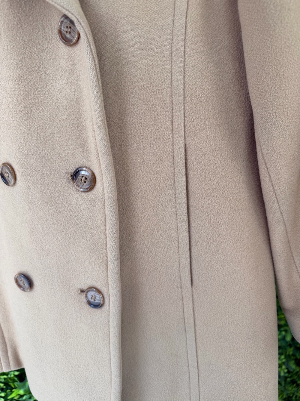 Fleet Street Wool Camel Tan 100% Wool Double Breasted Peacoat Jacket Size 6P - Picture 5 of 10